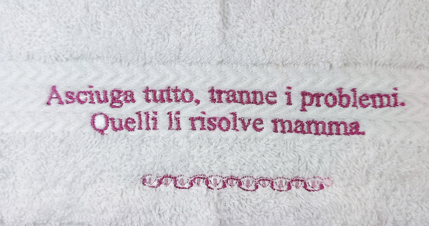 ASCIUGAMANI PERSONALIZZATI FRASE 30x30 cm