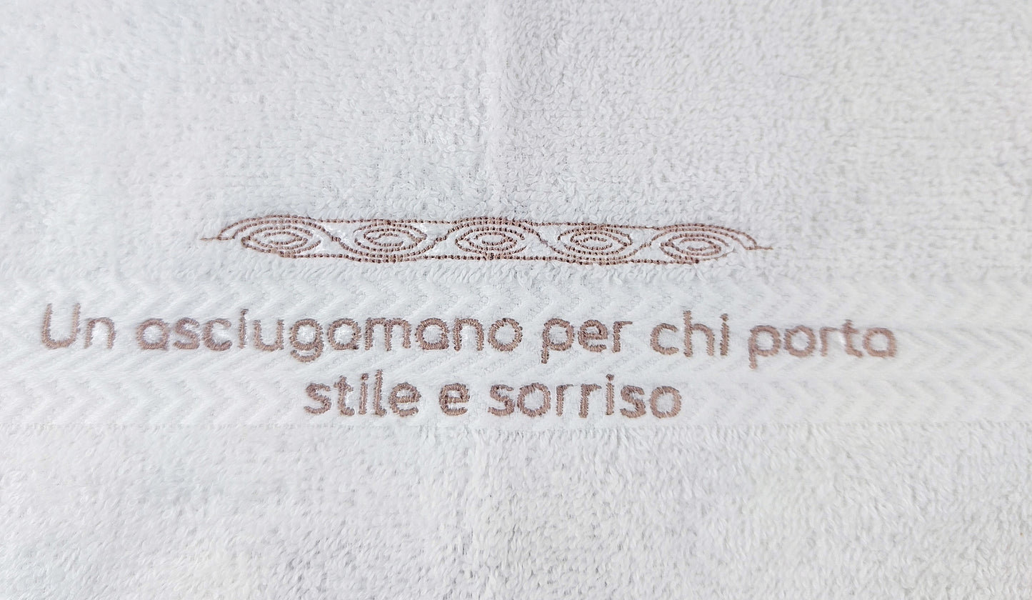 ASCIUGAMANI PERSONALIZZATI FRASE 30x30 cm