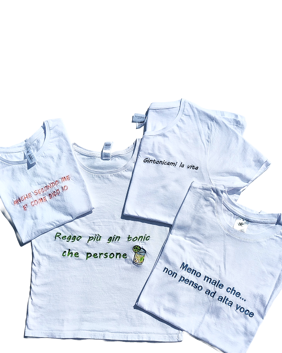 T-SHIRT RICAMO FRASE + IMMAGINE