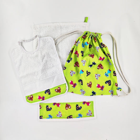 SET ASILO FANTASIA GATTINI E CUORICINI