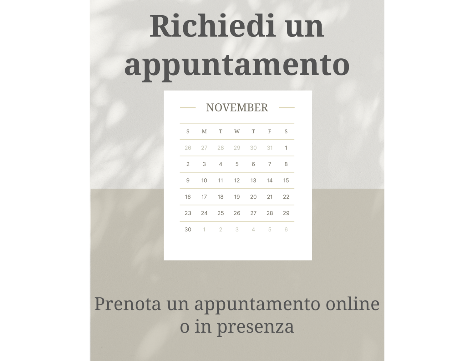 PRENOTA UN APPUNTAMENTO